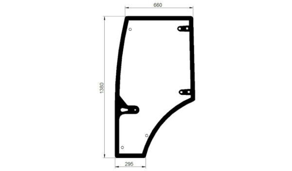 Staklo vrata lijevo ZETOR