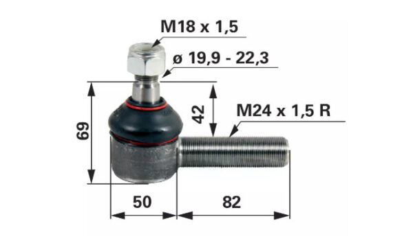 Krajnik M24x1,5 K20 L-105 mm