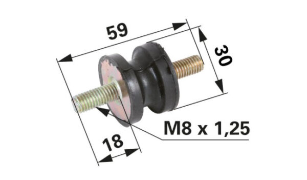 Oslonac gumeni M8x18