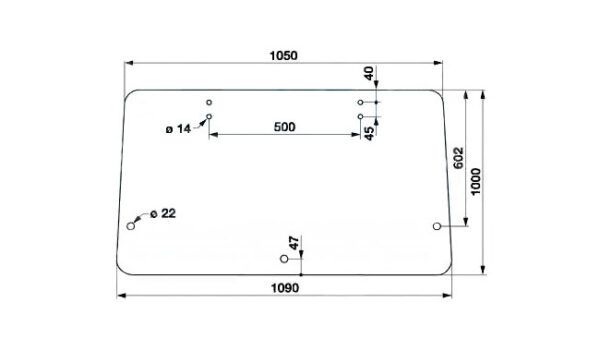 Staklo kabine stražnje FIAT
