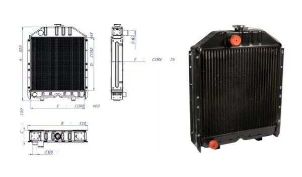 Hladnjak 630X510X100 mm FIAT