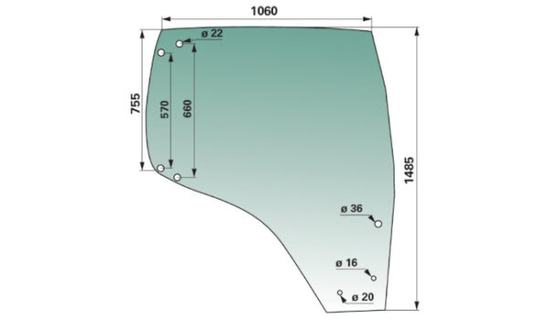 Staklo vrata desno FIAT